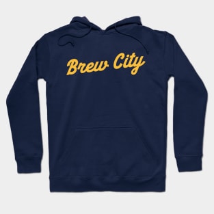 Milwaukee 'Brew City' Baseball Script T-Shirt: Celebrate Your Love for Baseball and Brews in Milwaukee Style! Hoodie